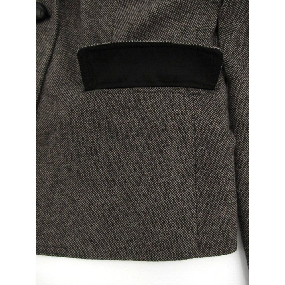 Banana Republic Blazer Jacket Womens Sz 8 Gray Check Wool Lined Two Button Coat - Picture 10 of 16